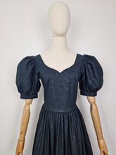 Load image into Gallery viewer, Vintage 80s Laura Ashley black ballgown dress
