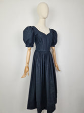 Load image into Gallery viewer, Vintage 80s Laura Ashley black ballgown dress
