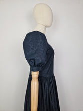 Load image into Gallery viewer, Vintage 80s Laura Ashley black ballgown dress
