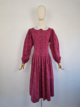 Load image into Gallery viewer, Vintage 80s Laura Ashley red dress
