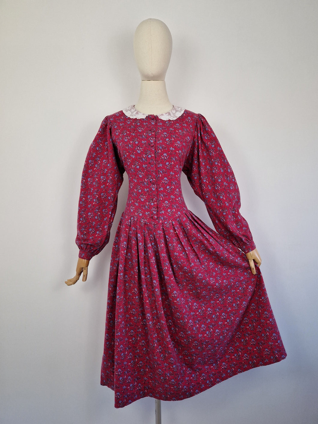 Vintage 80s Laura Ashley red dress