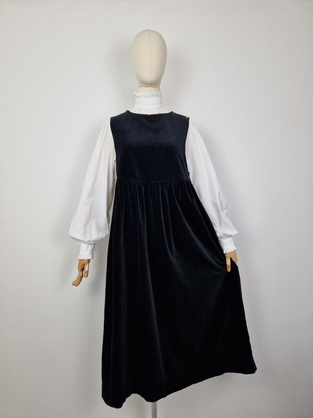 Vintage 80s Laura Ashley velvet pinafore dress