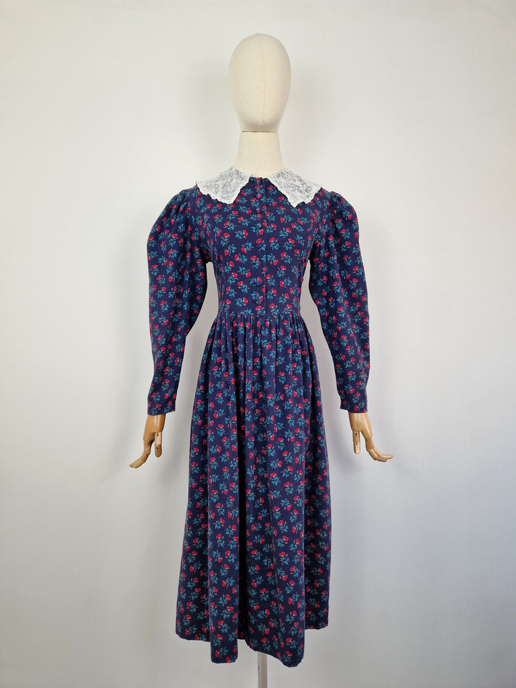 Vintage 80s Laura Ashley wool and cotton dress