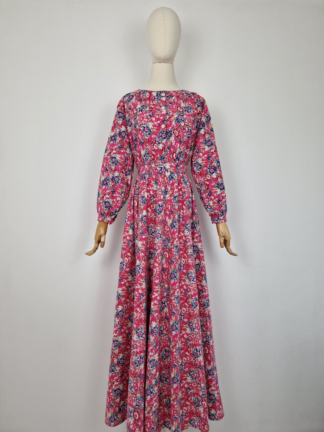 Vintage 70s Laura Ashley pink maxi dress