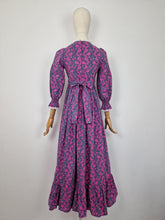 Load image into Gallery viewer, Vintage 70s Laura Ashley pink and green prairie dress
