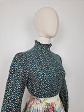 Load image into Gallery viewer, Vintage 70s Laura Ashley green ditsy blouse
