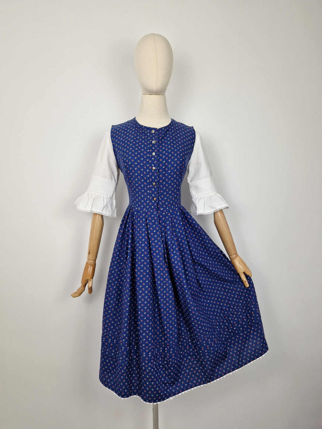 Vintage navy dirndl dress