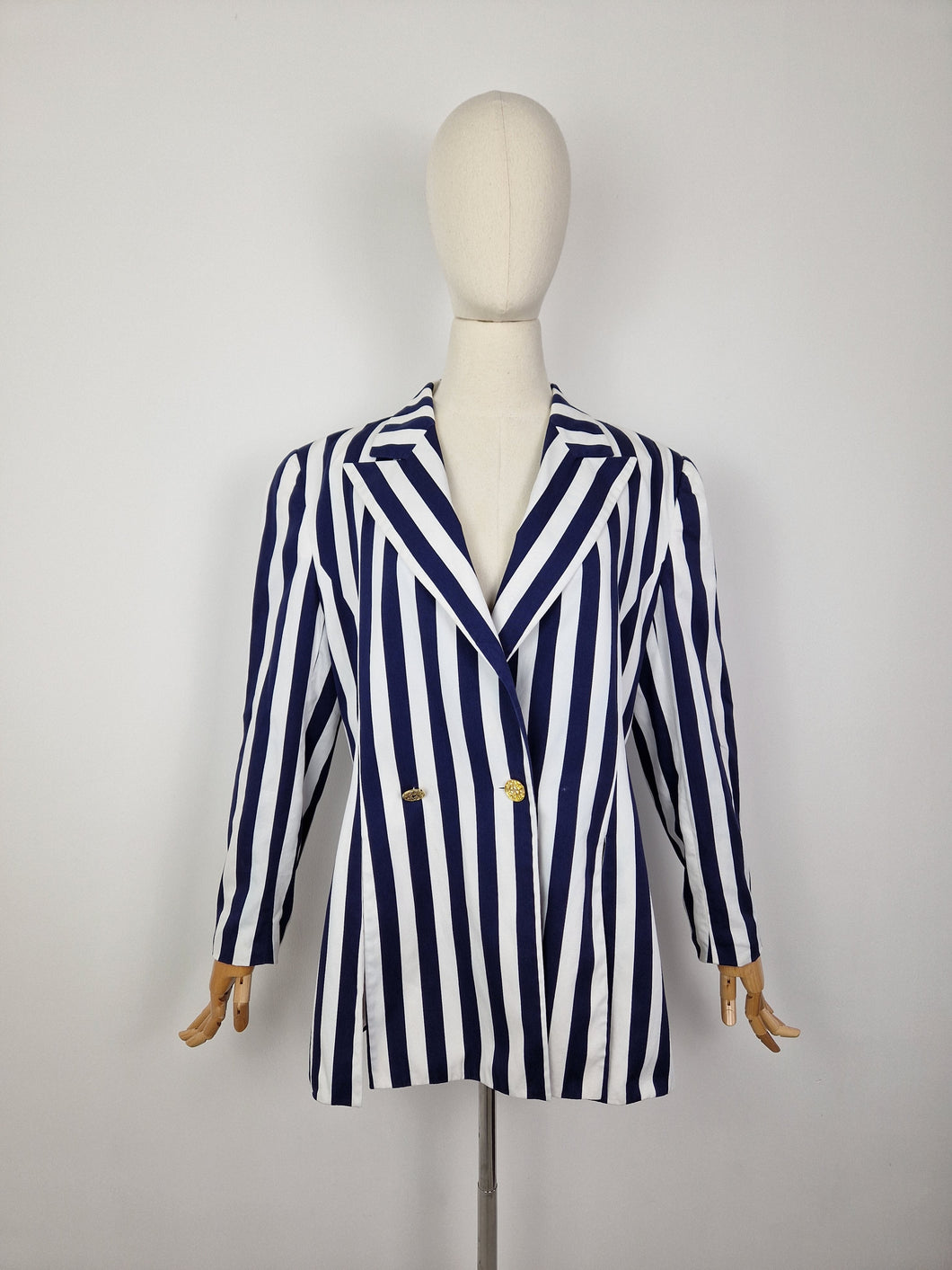 Vintage Escada striped cotton blazer