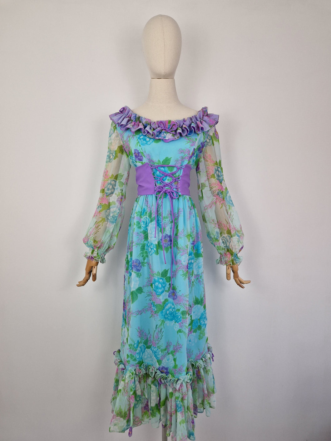Vintage chiffon maxi dress