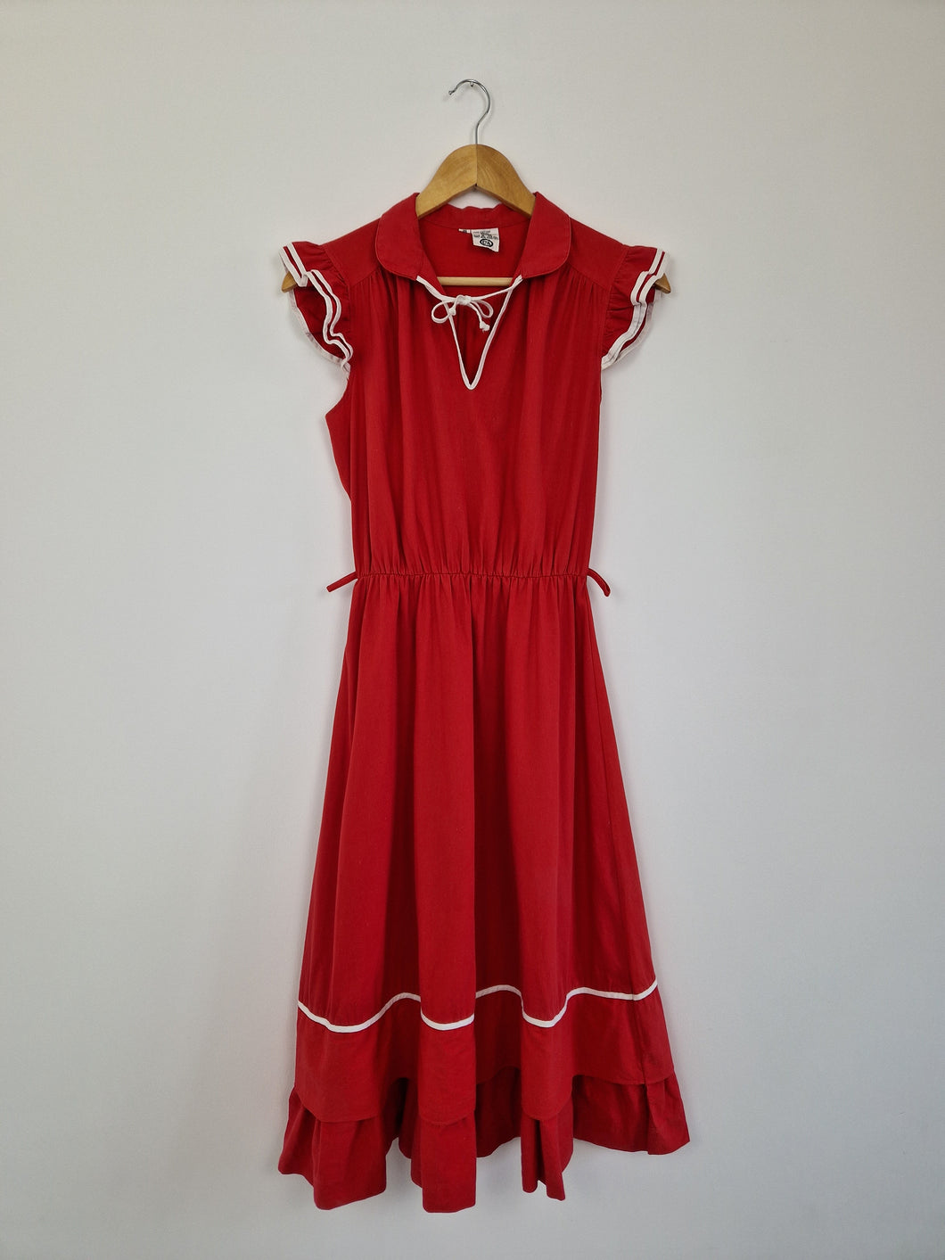 Vintage 80s red cotton dress