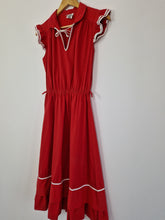 Load image into Gallery viewer, Vintage 80s red cotton dress
