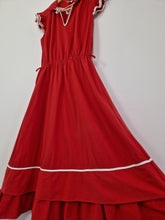 Load image into Gallery viewer, Vintage 80s red cotton dress
