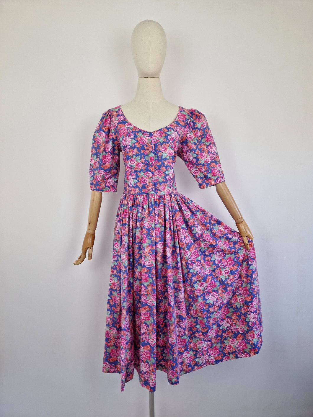 Vintage 80s Laura Ashley floral cotton dress