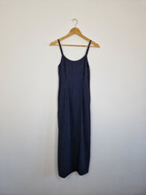 Load image into Gallery viewer, Vintage Laura Ashley navy silk dress
