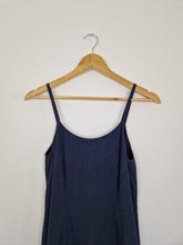 Load image into Gallery viewer, Vintage Laura Ashley navy silk dress
