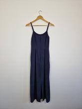 Load image into Gallery viewer, Vintage Laura Ashley navy silk dress
