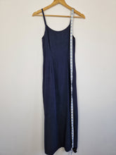 Load image into Gallery viewer, Vintage Laura Ashley navy silk dress
