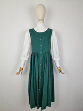 Load image into Gallery viewer, Vintage 80s Laura Ashley pinafore cotton and wool dress
