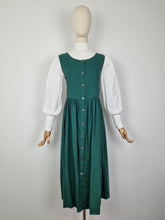 Load image into Gallery viewer, Vintage 80s Laura Ashley pinafore cotton and wool dress
