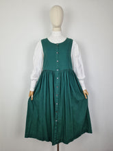 Load image into Gallery viewer, Vintage 80s Laura Ashley pinafore cotton and wool dress
