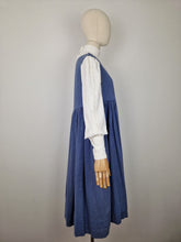 Load image into Gallery viewer, Vintage 80s Laura Ashley pinafore cotton and wool dress
