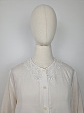 Load image into Gallery viewer, Vintage 80s cream silk blouse
