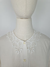 Load image into Gallery viewer, Vintage 80s cream silk blouse
