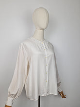 Load image into Gallery viewer, Vintage 80s cream silk blouse
