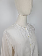 Load image into Gallery viewer, Vintage 80s cream silk blouse
