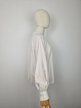 Load image into Gallery viewer, Vintage 80s cream silk blouse
