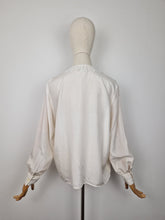 Load image into Gallery viewer, Vintage 80s cream silk blouse
