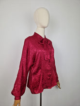 Load image into Gallery viewer, Vintage 80s St Michael pussy bow paisley blouse
