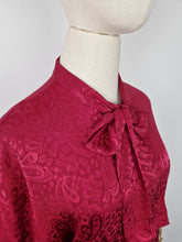 Load image into Gallery viewer, Vintage 80s St Michael pussy bow paisley blouse
