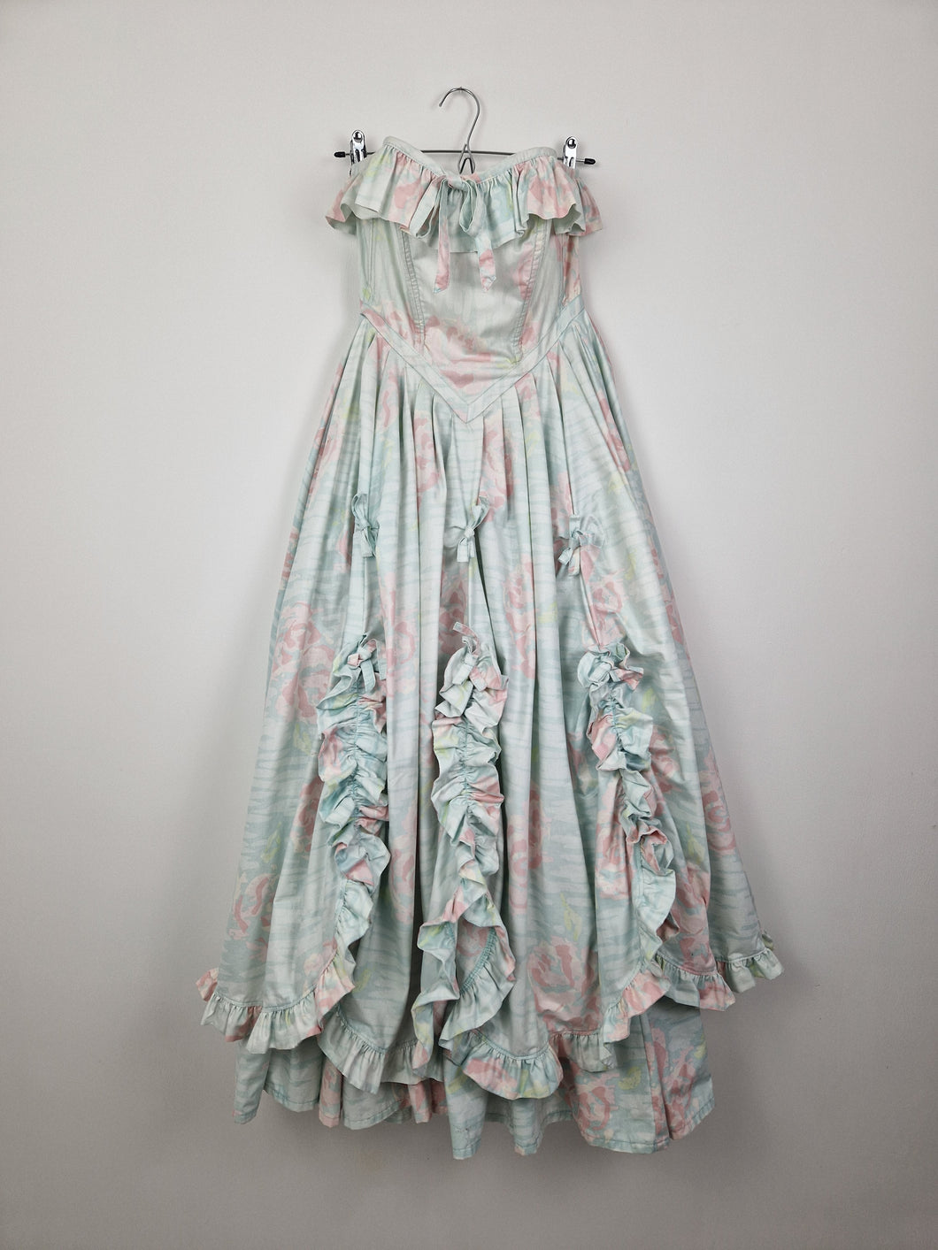 Vintage 80s Laura Ashley bo peep ballgown pastel cotton dress