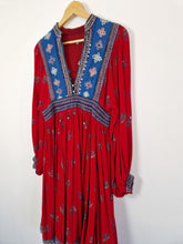 Load image into Gallery viewer, Vintage 70s Afghan embroidered cotton dress
