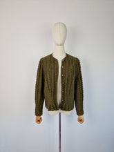 Load image into Gallery viewer, Vintage forest green cardigan
