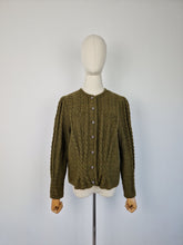 Load image into Gallery viewer, Vintage forest green cardigan
