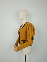 Load image into Gallery viewer, Vintage honey mustard mutton sleeve cardigan
