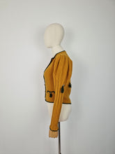 Load image into Gallery viewer, Vintage honey mustard mutton sleeve cardigan
