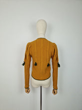 Load image into Gallery viewer, Vintage honey mustard mutton sleeve cardigan

