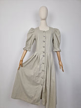 Load image into Gallery viewer, Vintage sand linen and cotton dress

