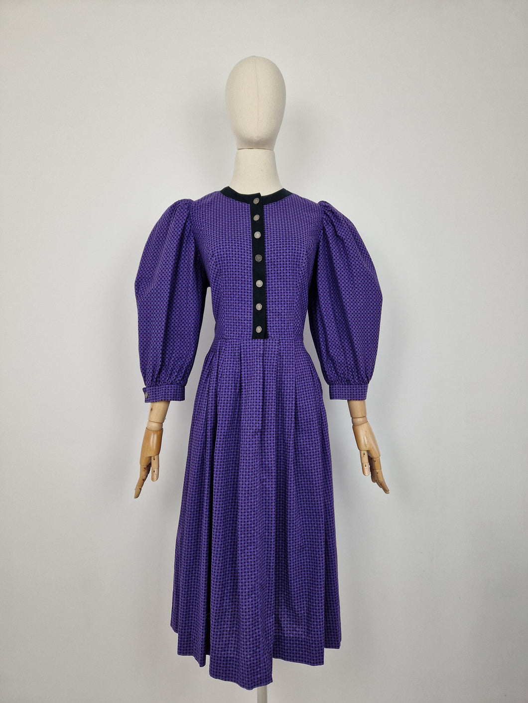 Vintage Austrian purple cotton dress