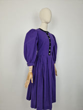 Load image into Gallery viewer, Vintage Austrian purple cotton dress

