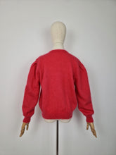 Load image into Gallery viewer, Vintage coral mohair cardigan
