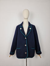 Load image into Gallery viewer, Vintage navy wool blazer
