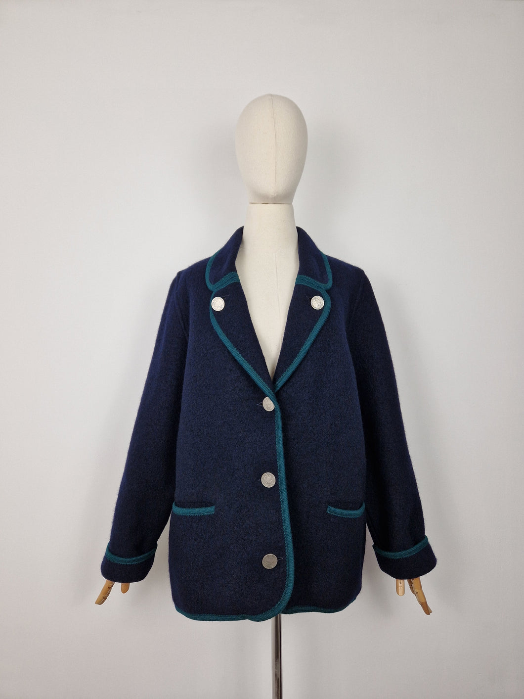 Vintage navy wool blazer