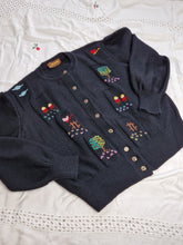 Load image into Gallery viewer, Vintage black embroidered cardigan
