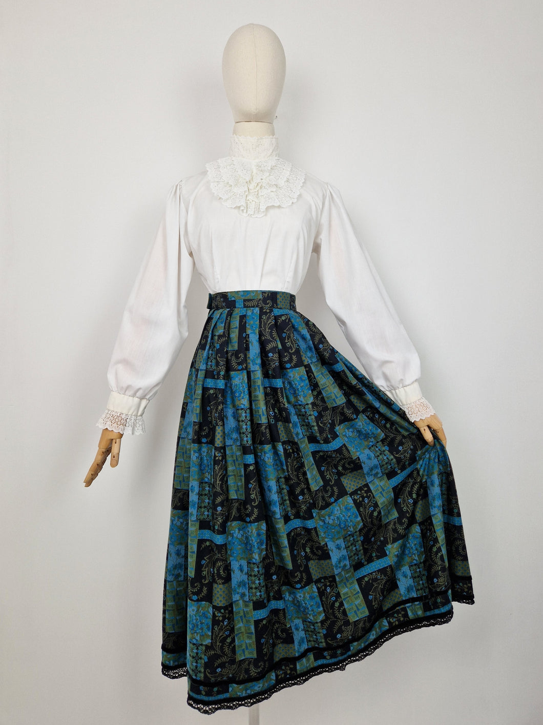 Vintage cotton patchwork skirt
