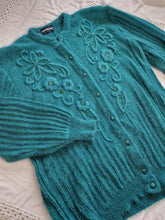 Load image into Gallery viewer, Vintage green mohair cardigan
