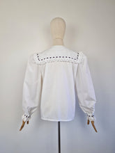Load image into Gallery viewer, Vintage statement collar cotton blouse
